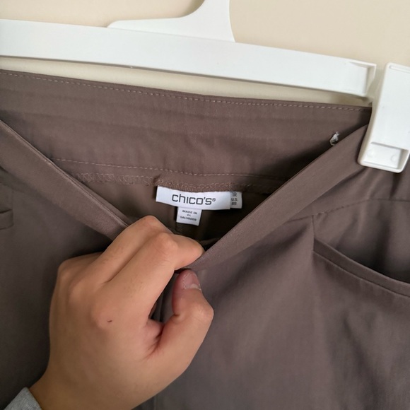 Chico’s Women’s Dried Mushroom Brigitte™ Slim Full-Length Trouser Pants Size 8R - Picture 5 of 15